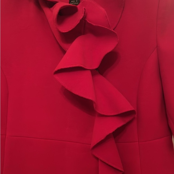 Elegant Red Ruffle Dress - Picture 3 of 5